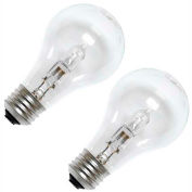 GE 78797 Halogen Bulb A-19 Medium Screw, 1050 Lumens, 100 CRI, 53W, 120V, 2-pack, Clear