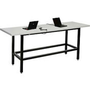 Interion® Standing Height Table with Power - 72"L x 30"W x 42"H - Laminate - Gray