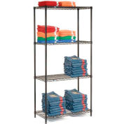 Nexel® Black Epoxy Wire Shelving Starter 36"W x 24"D x 63"H