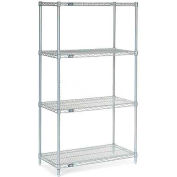 Nexelate® Silver Epoxy Wire Shelving Starter 30"W x 18"D x 74"H
