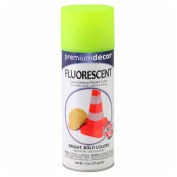 Premium Décor Fluorescent Fast Drying Enamel 12 oz. Aerosol Can, Bright Yellow, Flat - 641381