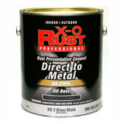 X-O Rust Oil Base DTM Enamel, Gloss Finish, Gloss Black, Gallon - 802603