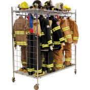Ready Rack® Mobile Gear Storage Rack Locker, Double Sided, Eight 18" Sections, Chrome