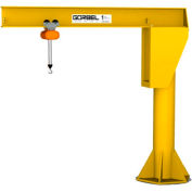 Gorbel® HD Free Standing Jib Crane, 8' Span & 10' Height Under Boom, 500 Lb Capacity