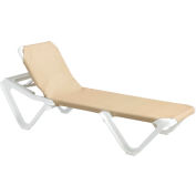 Grosfillex® Nautical Sling Chaise - Khaki (Sold in Pk. Qty 12) - Pkg Qty 12