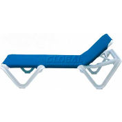 Grosfillex® Nautical Sling Chaise - Turquoise Sling / White Frame (Sold in Pk. Qty 12) - Pkg Qty 12