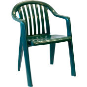Grosfillex® Resin Lowback Stacking Outdoor Armchair - Green - Pkg Qty 4