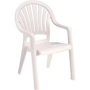 Grosfillex® Fanback Stacking Outdoor Armchair - White - Pkg Qty 4