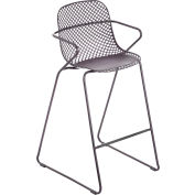Grosfillex® Outdoor Barstool in Pavement Gray - Ramatuelle Series - Pkg Qty 2
