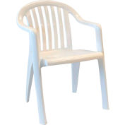 Grosfillex® Resin Lowback Stacking Outdoor Armchair - White - Pkg Qty 16