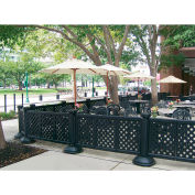 Grosfillex Portable Resin Outdoor Patio Fence, 2-Panel Section - Black
