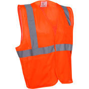 GSS Safety 1004 Standard Class 2 Mesh Hook & Loop Safety Vest, Orange, Medium