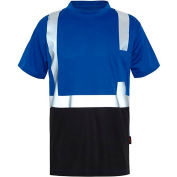 GSS Safety NON-ANSI Multi Color Short Sleeve Safety T-shirt with Black Bottom-Blue-3XL