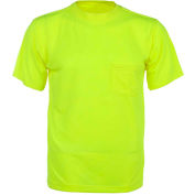 GSS Safety 5501 Moisture Wicking Short Sleeve Safety T-Shirt with Chest Pocket - Lime, Medium