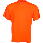 GSS Safety 5502 Moisture Wicking Short Sleeve Safety T-Shirt with Chest Pocket - Orange, 4XL