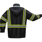 GSS Safety Premium Two Tone Hooded Rain Coat-Black-2/3XL