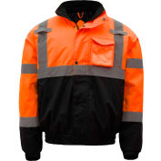 GSS Safety 8002 Class 3 Waterproof Quilt-Lined Bomber Jacket, Orange/Black, XL