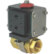 Gemini Valve® Brass Ball Valve W/500 Series Double-Acting Pneumatic Actuator, 1-1/4"