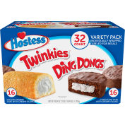 HOSTESS Twinkies And Ding Dongs Variety Pack, 1.31oz, 32 Count