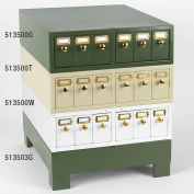 Slide Storage Cabinet, 6 Drawers, Holds up to 4500 slides, Metal, Tan