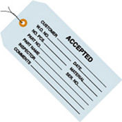 Global Industrial™ Inspection Tag "Accepted" Pre Wired #5, 4-3/4"L x 2-3/8"W, Blue, 1000/Pack