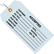 Global Industrial Inspection Tag "Accepted" Pre Wired #5, 4-3/4"L x 2-3/8"W, Blue, 1000/Pack