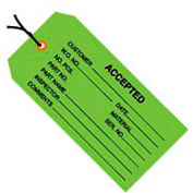 Global Industrial&#153; Inspection Tag &quot;Accepted&quot; Pre Strung #5, 4-3/4&quot;L x 2-3/8&quot;W, Green, 1000/Pk