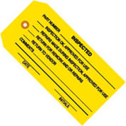 Inspection Tags, &quot;Inspected&quot;, #5, 4-3/4&quot;L x 2-3/8&quot;W, Yellow, 1000/Pack