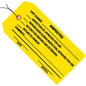 Global Industrial&#153; Inspection Tag &quot;Inspected&quot;, Pre Wired#5, 4-3/4&quot;L x 2-3/8&quot;W, Yellow, 1000/Pk