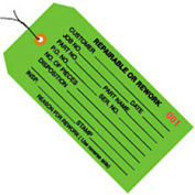 Global Industrial™ Inspection Tag Repairable Or Rework Pre Wired#5 4-3/4"L x 2-3/8"W Green