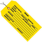 Global Industrial&#153; Inspection Tag &quot;Scrap&quot;, Pre Wired#5, 4-3/4&quot;L x 2-3/8&quot;W, Yellow, 1000/Pk