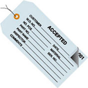 Global Industrial&#153; 2 Part Inspection Tag Accepted, Pre Wired#5, 4-3/4&quot;L x 2-3/8&quot;W Blue, 500/Pk