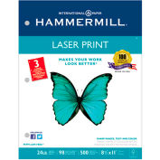 Laser Copy Paper 3 Hole Punched - Hammermill 107681 - White - 8-1/2" x 11" - 24 lb. - 500 Sheets
