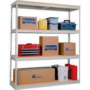 Rivetwell Dbl Rivet Boltless Shelving 60Wx36Dx84H 4 Levels Starter No Decking 600 Lbs Shelf Cap Tan