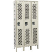 Hallowell U3818-1HDV Heavy-Duty Ventilated Locker Single Tier 18x21x72 - 3 Doors Unassembled - Tan