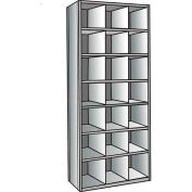Hallowell A5526-12HG Hi-Tech Parts Bin Unit 36"W x 12"D x 87"H Gray 21 Bin Add-on