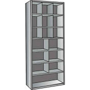 Hallowell A5533-12HG Hi-Tech Parts Bin Unit 36"W x 12"D x 87"H Gray Add-on 10 Bins