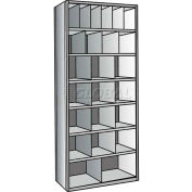 Hallowell A5534-18HG Hi-Tech Parts Bin Unit 36"W x 18"D x 87"H Gray Add-on 24 Bins