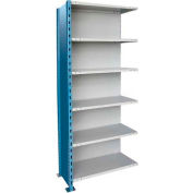 Hallowell H-Post High Capacity Shelving 36"W x 24"D x 87"H 6 Adj Shelves Closed Style, Shelf Add-On