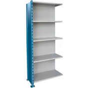 Hallowell H-Post High Capacity Shelving 48"W x 18"D x 87"H 5 Adj Shelves Closed Style, Shelf Add-On