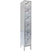 Hallowell USS1888-6 304 Stainless Steel Locker, 18"W x 18"D x 12"H, Six Tier, 1 Wide, Unassembled