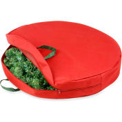Holiday 30" Zipper Canvas Wreath Storage, Red/Pine Green - Pkg Qty 2