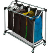 Elite Quad Laundry Sorter On Casters, Black, Grey, Steel/Polyester