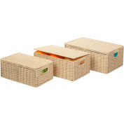 3-Piece Set Paper Rope Baskets, Butter , 17"L x 11-1/2"W x 6-1/2"H - Pkg Qty 2
