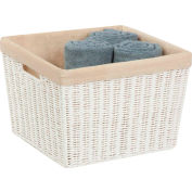 Paper Rope Basket with Liner - White 15"L x 13"W x 10"H - Pkg Qty 2