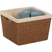 Paper Rope Basket with Liner - Brown 15"L x 13"W x 10"H - Pkg Qty 2