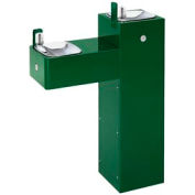 Haws "Hi-Lo" ADA 2 Bubbler Galvanized Steel Pedestal Outdoor Drinking Fountain