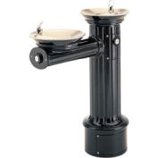 Haws Antique Style Cast Aluminum Pedestal Outdoor Drinking Fountain, Black