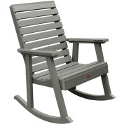 highwood® Weatherly Outdoor Rocking Chair, Eco Friendly Synthetic Wood In Coastal Teak