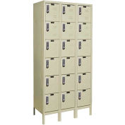 Hallowell UEL3228-6A-PT Assembled Electronic Access Locker Six Tier 3 Wide 12x12x12 - Tan